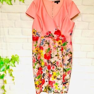 Plus Dorothy Perkins Coral & Floral Print Dress